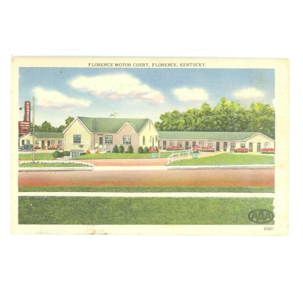 Vintage Postcard‎ Florence Motor Court Florence Kentucky Travel AAA USA Unposted